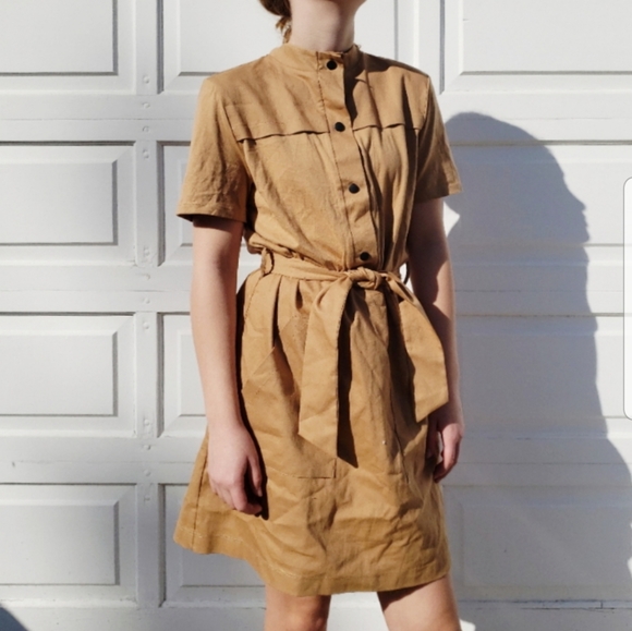 NWOT Zara Tan Dress - Picture 2 of 3